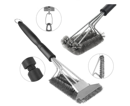 BBQ Cleaning Kit with Extra BBQ Wire Brush Head