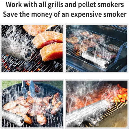 15/31 BBQ Smoker Box Wood Chips for Indoor Outdoor Charcoal Gas Barbecue Grill Meat Infused Smoke Flavor Accessories Smoker Box