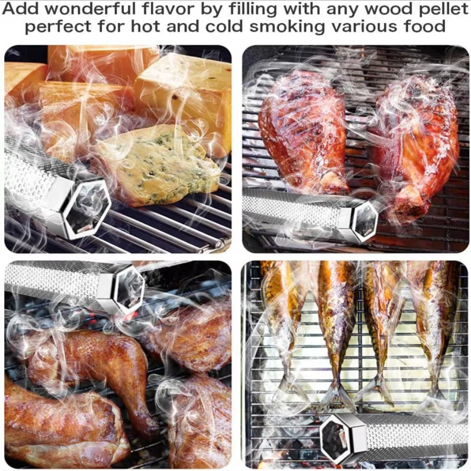 15/31 BBQ Smoker Box Wood Chips for Indoor Outdoor Charcoal Gas Barbecue Grill Meat Infused Smoke Flavor Accessories Smoker Box